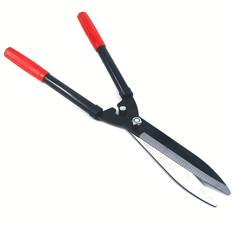 1 pza. Tijeras de poda para jardín con mangos ergonómicos rojos y cuchillas metálicas negras - Acero al carbono de alta resistencia, mecanismo de tornillo ajustable para cortes precisos, no necesita electricidad, herramientas para jardín, diseño de herra