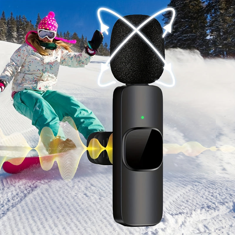Micrófono inalámbrico lavalier mini de radio claro, 3 en 1, para iPhone, Android, cámara, computadora o laptop, con conexión USB-C/3.5mm, doble solapa, para grabación de video, vlog, transmisión en vivo, podcast, reuniones y enseñanza, sincronización aut