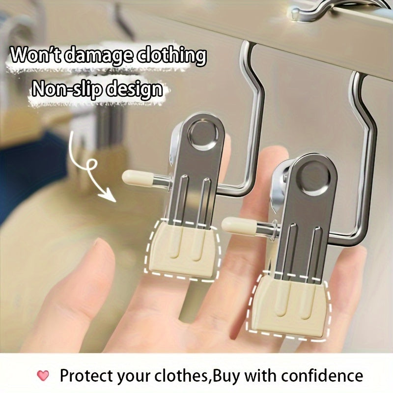 30pcs Clips de Acero Inoxidable para Ahorrar Espacio - Organizador Versátil para Sombreros, Zapatos, Pantalones | Solución de Almacenamiento Duradera y Portátil para Armario con Diseño Elegante