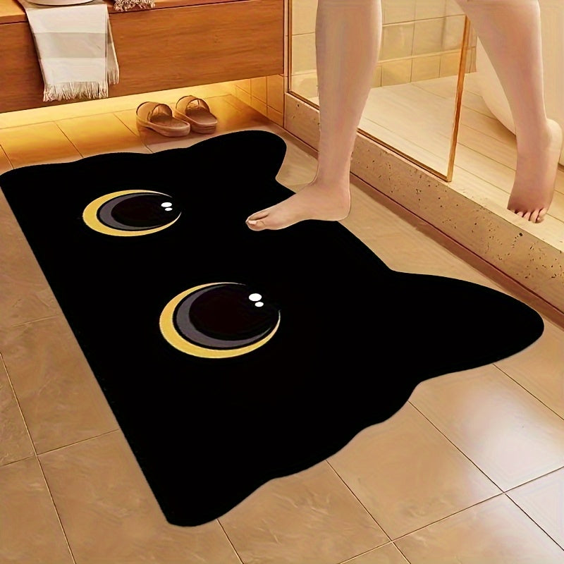 1 pieza, alfombrilla de baño de arcilla de diatomeas negra, rápida secado, anti-deslizante, gruesa y fuerte absorción, lavable, poliéster con base de arcilla de diatomeas de goma, perfecta para duchas, cocinas, salas de estar y suelos de dormitorios.