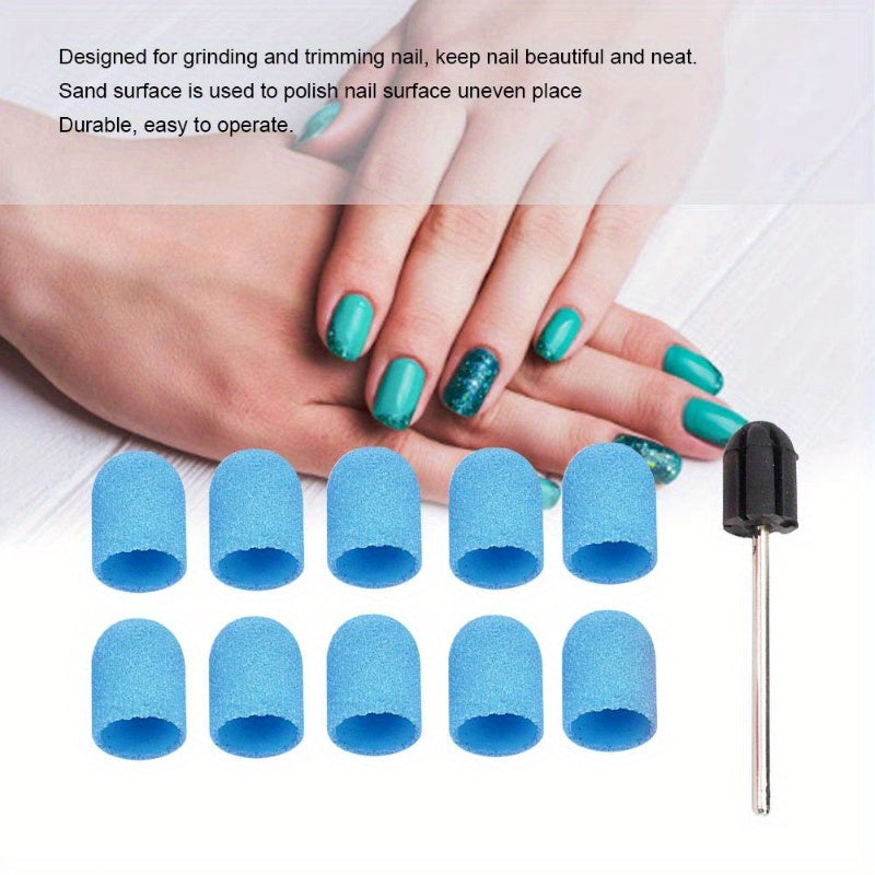 Conjunto de Lijado para Uñas de 1/10 piezas, Cabezal de Lijado y Anillo de Lijado para Taladro de Uñas para Manicura y Pedicura en Casa o Salón