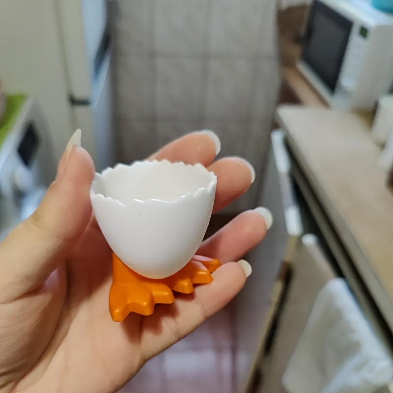 Juego de 1/4 piezas de portahuevos con forma de cáscara de huevo creativos, material de PP seguro, vajilla auxiliar para huevos, ideal para hogares, restaurantes, cocinas y desayunos