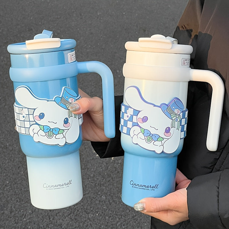 1 pieza, taza aislada de acero inoxidable HelloKitty, capacidad grande de 900 ml, linda taza de agua, regalo de Navidad, taza de coche, taza de café