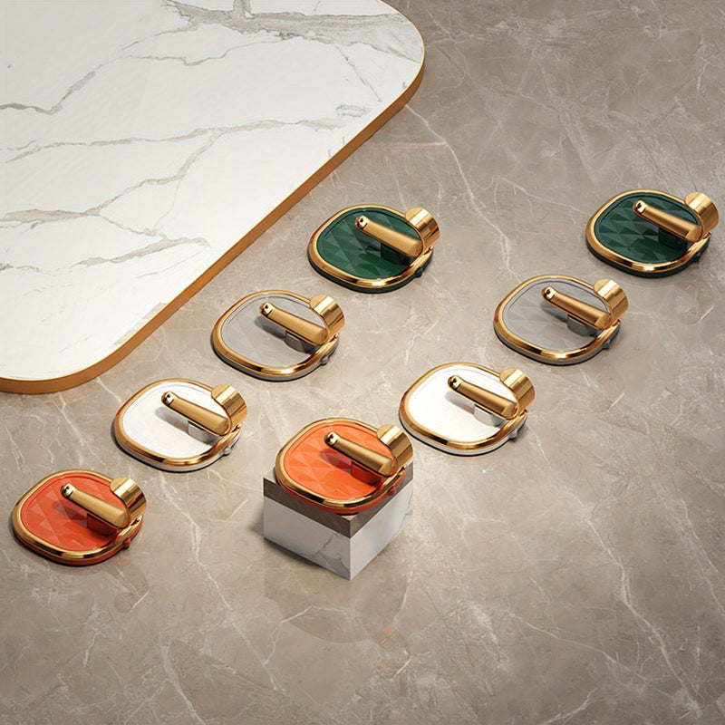 4 piezas de ganchos pegajosos de colores texturizados elegantes - Fáciles de instalar, sin taladro, colgadores de pared para ropa, toallas, batas - Accesorios modernos para baño para decoración del hogar, decoración de baño