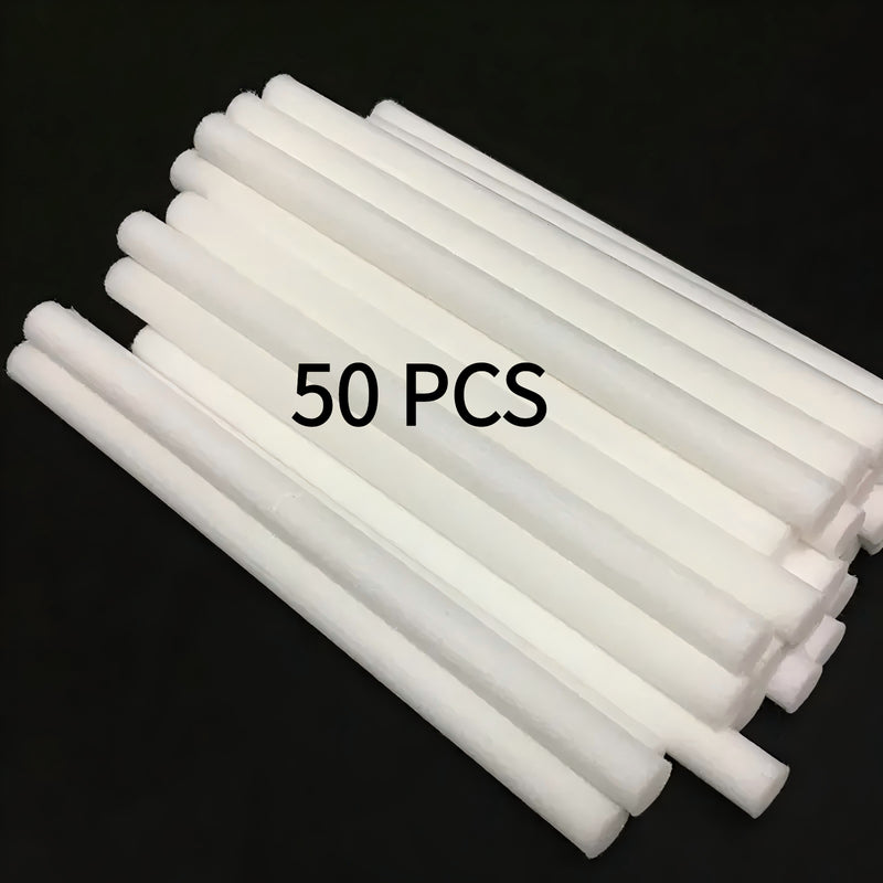 50pcs Cartuchos de Filtro de Repuesto para Humidificador - Varillas Ajustables, Material PET Blanco, Instalación Fácil para Humidificadores Generales, Cuidado del Aire en el Hogar | Diseño Sencillo | Diseño Amigable