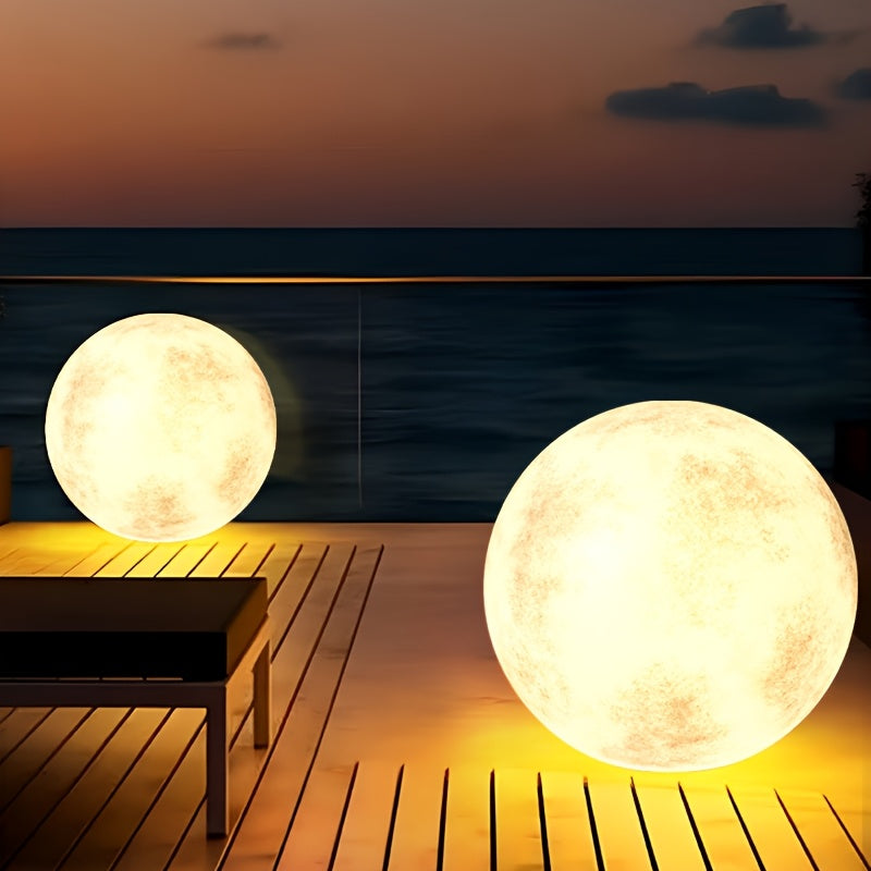 Lámpara Solar Decorativa de Jardín con Forma de Luna para Exteriores, Luz de Césped Iluminada para Jardín Cuadrado