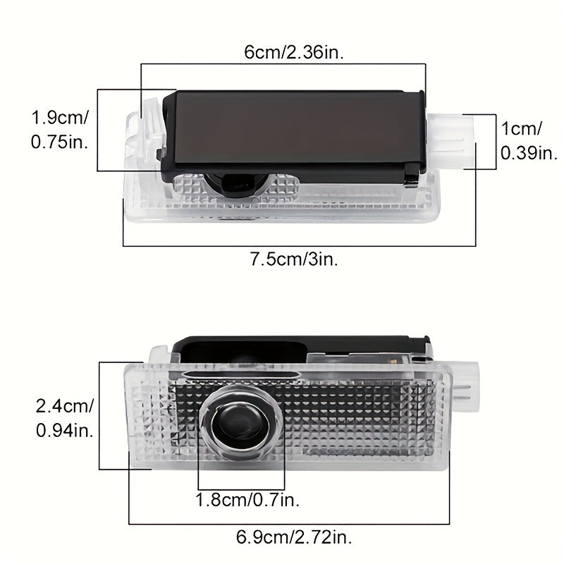 2 piezas para for bmw, luces LED de proyector de logo, blanco, fácil de instalar, no eléctricas, 12-24V, capa protectora transparente, perfectas para el diseño de rendimiento de for bmw, luz de bienvenida escalonada, accesorios de iluminación para coches