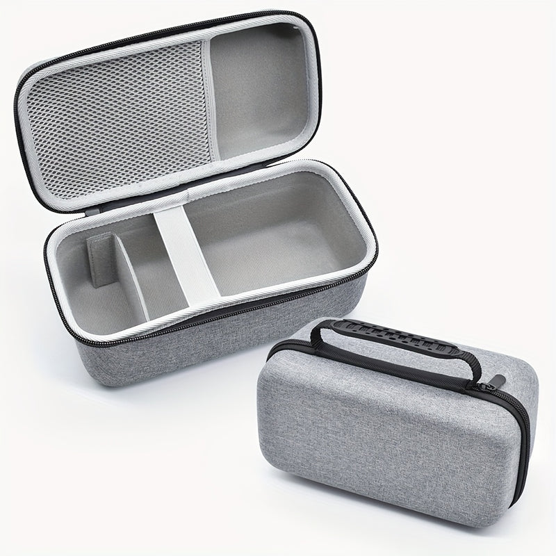 Estuche de almacenamiento de carcasa dura EVA para proyector HY300 Pro - Organizador de viaje duradero con cierre seguro, bolsillo de malla para accesorios, gris (solo estuche), estuche de almacenamiento para proyector | Estuche de almacenamiento compact