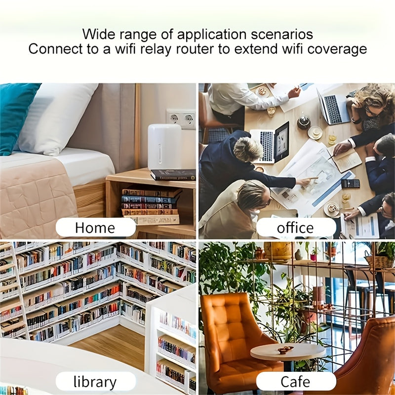 Amplificador de WiFi de 1200 Mbps - Repeater/Routers de Internet inalámbrica, cobertura de hasta 10,000 pies cuadrados, libre de interferencias, adecuado para noches de juegos familiares y celebraciones al aire libre - Enchufe de EE. UU., regalo perfecto