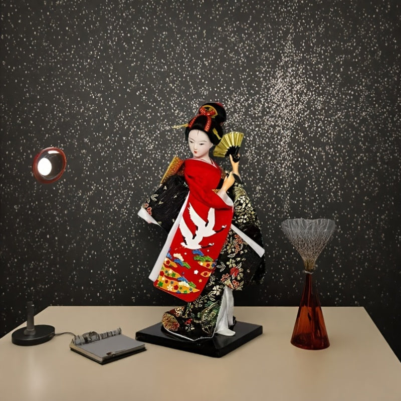 Escultura de muñeca samurái japonesa artesanal - Armadura y atuendo tradicionales, figurina de resina de fantasía para el hogar, bar o estudio - Uso interior/exterior, no se requiere electricidad, decoración de bar, arte cultural, artesanía detallada
