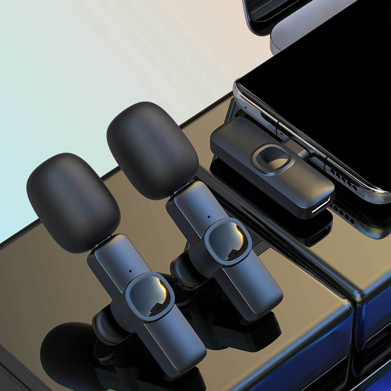 1pc Micrófono inalámbrico Lavalier, USB Type C omnidireccional con clip, grabación de un toque, carga USB, batería recargable de polímero de litio, para streaming y grabación - Inalámbrico, ≤36V