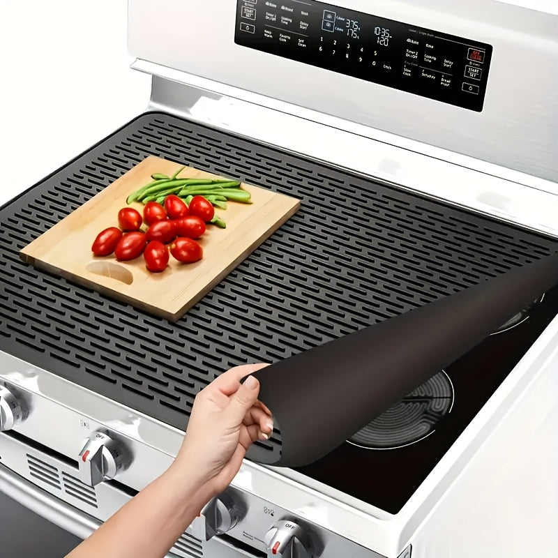 1pc Cubierta de Silicona para Estufa - Resistente al Calor, Antideslizante, Reutilizable, Adecuada para Cocinas Eléctricas y de Vidrio, Uso en Hogar/Jardín/Remolque, Accesorio de Cocina para Lavado de Platos