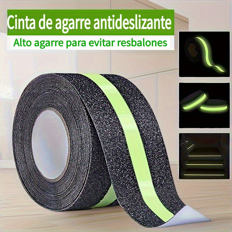 Adhesivo Antideslizante con Fosforescente, Cinta de Tracción para Escaleras y Superficies Resbaladizas - Reduce el Riesgo de Caídas en Interiores o Exteriores, 2 Pulgadas x 16.4 Pies/5cm*5m