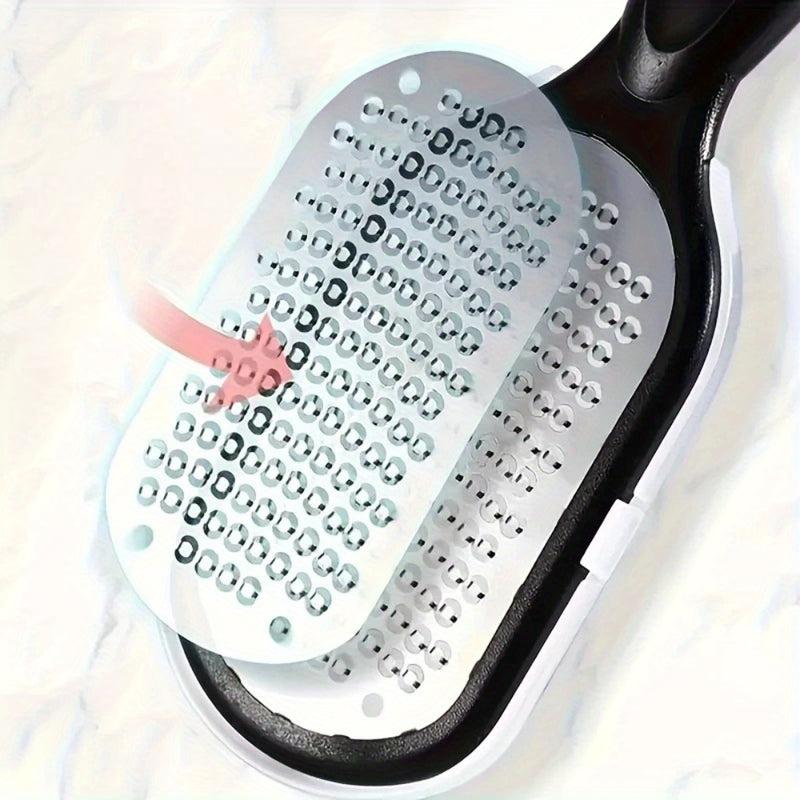 Limpiador de Pies Hipoalergénico - Mango Ergonómico para Exfoliación Suave, Herramienta Pedicura Sin Daño, Cuidado y Eliminación Manual Portátil en Beige Claro Seco