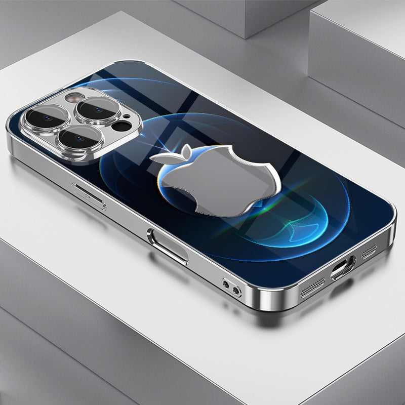 Funda para iPhone 16/16 Pro/16 Pro Max/16 Plus/16e, 15/15 Plus/15 Pro/15 Pro Max, 14/14 Plus/14 Pro/14 Pro Max, 13/13 Pro/13 Pro Max, 12/12 Pro/12 Pro Max, 11/11 Pro/11 Pro Max, 7/8 Plus, XR/XS/XS Max, con diseño de manzana en degradado azul inspirado en