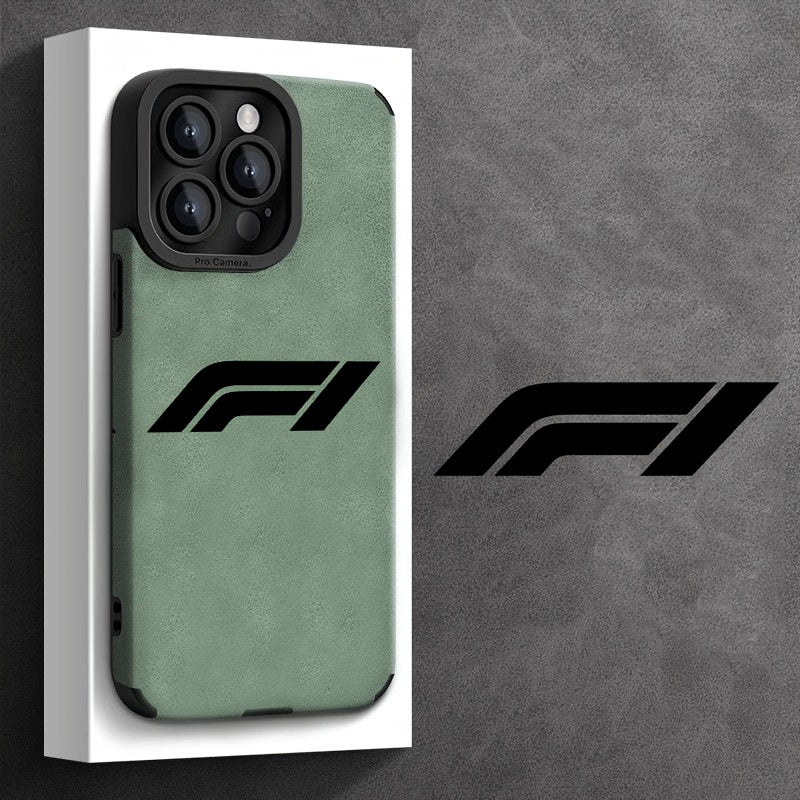 Estuche de teléfono personalizado con patrón de logo F1 negro para for iphone 16/16 Pro/16 Plus/16 Pro Max/15/15 Plus/15 Pro/15 Pro Max/14/14 Plus/14 Pro/14 Pro Max/13/13 Pro/13 Pro Max/12/12 Pro/12 Pro Max/11/11 Pro/11 Pro Max. Alto valor estético, resi