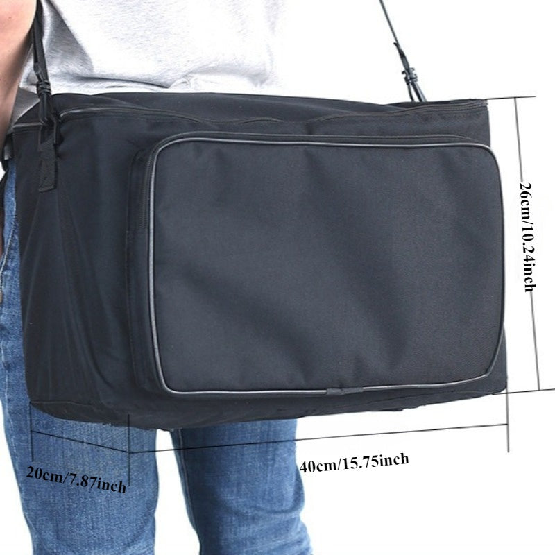 FF Bonfires 40x20x26 pulgadas, Bolsa de amplificador de guitarra Oxford - Mochila duradera negra y estuche portátil con esquinas reforzadas, cierre de cremallera y bolsillos de malla para uso al aire libre, accesorios de guitarra, construcción sólida