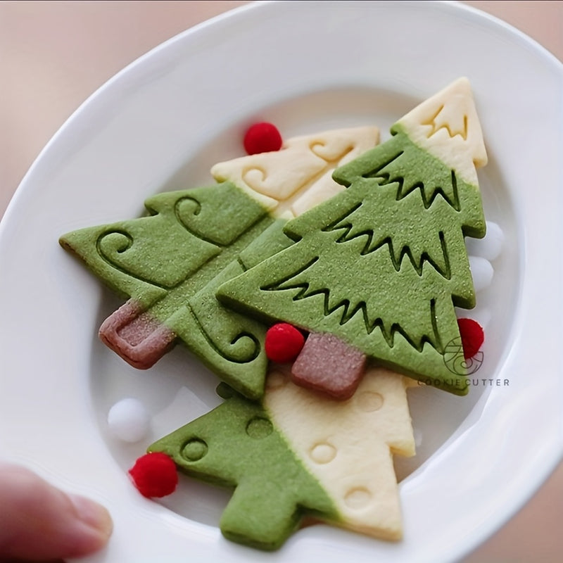 Molde de galletas de árbol de Navidad estilo nórdico - Herramienta de repostería DIY de plástico para galletas caseras, perfecta para Navidad, Acción de Gracias, Día de San Valentín y Día de la Madre, esenciales para la repostería festiva | Moldes decora