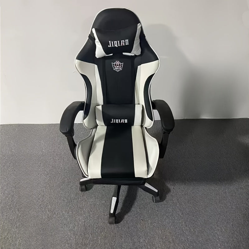 Silla ergonómica para juegos con cojín de látex y relleno de esponja, respaldo ajustable, marco de nailon resistente, mecanismo giratorio, material de madera dura y vidrio, apoyabrazos, para uso en el hogar y la oficina.
