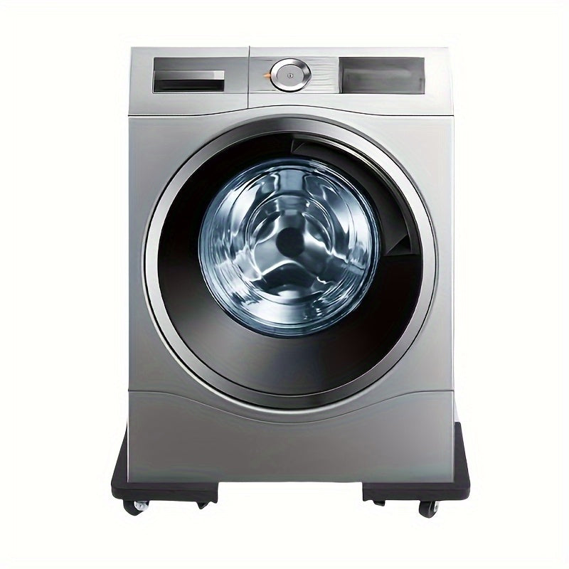 Carro de electrodomésticos de acero inoxidable para el hogar con 4 ruedas de bloqueo - Base ajustable para el movimiento, también a prueba de humedad y choque, con diseño elevado adecuado para la base de rodillos ajustable del refrigerador/máquina de lav