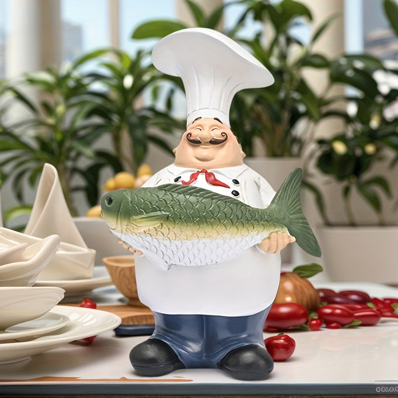 1pc Estatua de Chef al Estilo Europeo, Decoración para Cocina y Comedor, Adorno para Hogar o Dormitorio, Recuerdo de Jubilación