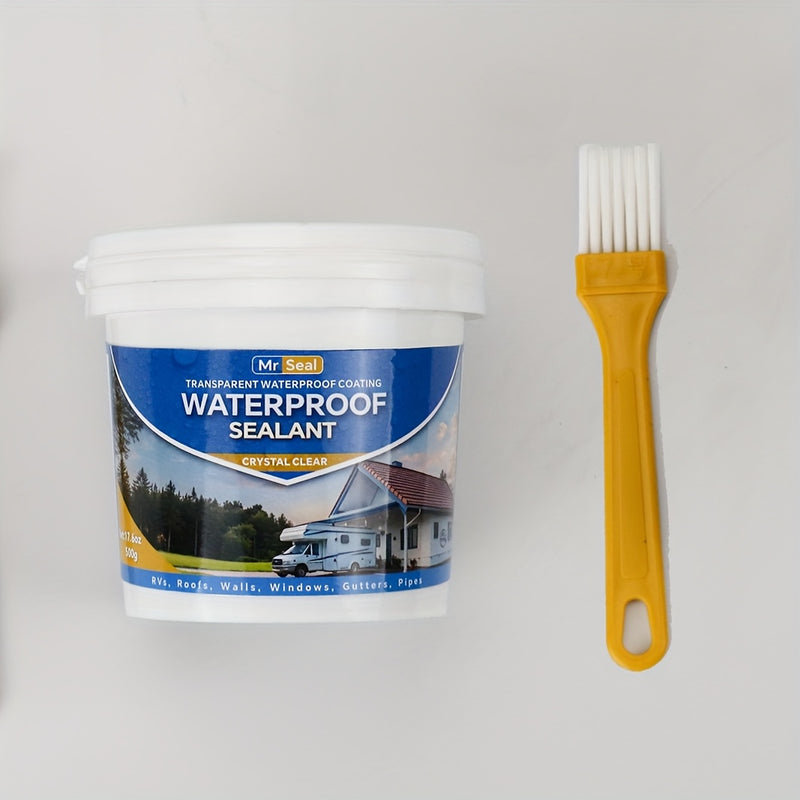 Sellador transparente y impermeable - 500g, sellador transparente para ventanas y techos de vehículos, automóviles, azulejos, pisos, paredes y techos - Duradero, de larga duración y resistente al clima, sella para vehículos, mejoras interiores de RV, vis