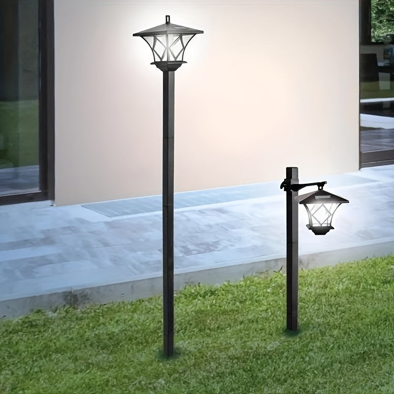 1.5m Luces solares LED para jardín - Lámpara de césped de doble uso con acabado pulido, iluminación de senderos y paisajes, perfecta para patios, jardines, céspedes y decoración navideña, carga solar, control de interruptor, batería de níquel, luces para