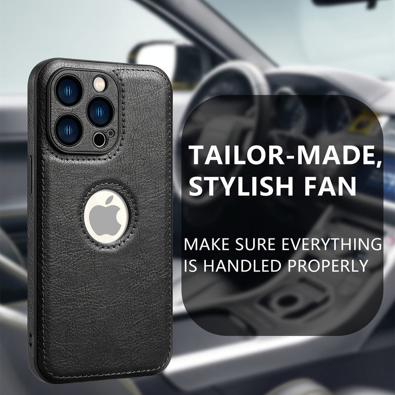 Funda delgada premium de cuero vegano, compatible con iPhone 16E/16/15/14/13/12 Pro Max, diseño clásico de lujo y elegante, con protección contra golpes