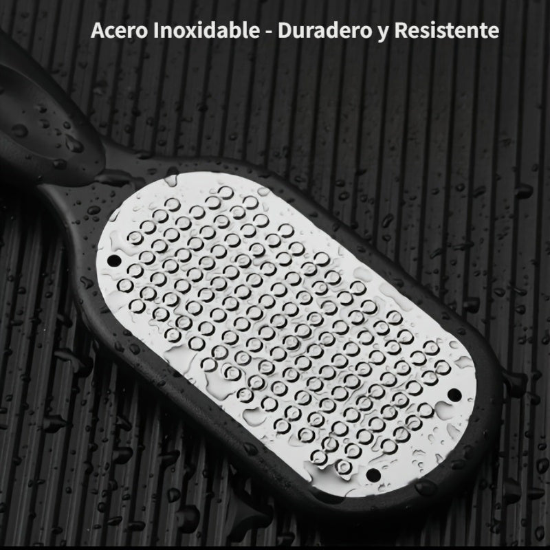 2 piezas, juego profesional de cuidado de pies: Remover + limpiador de pies - Exfolia profundamente la piel muerta, diseño de mango antideslizante, acero inoxidable duradero, perfecto para pedicures en casa y uso en salones, elimine los talones ásperos,