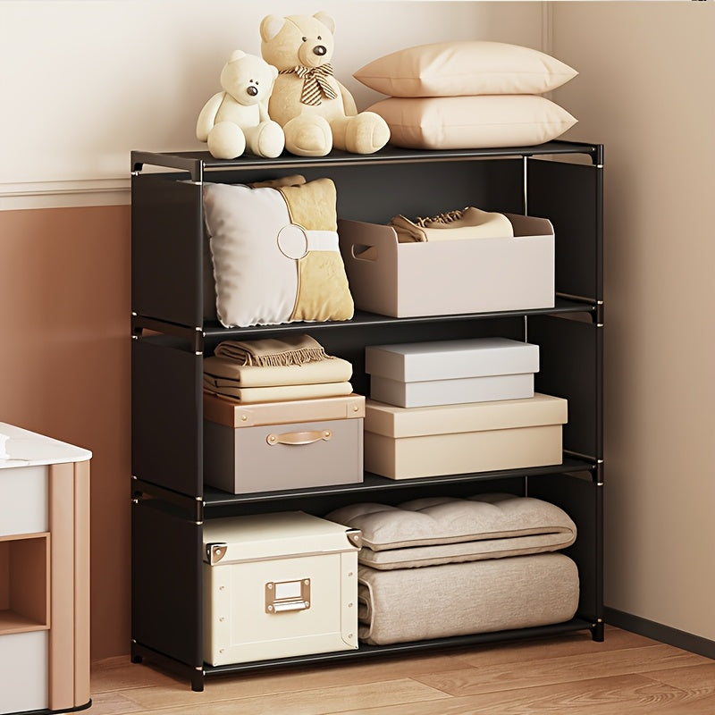 Estantería Metálica de 4 Niveles - Montaje Fácil, Diseño de Doble Fila con Múltiples Compartimentos y Estantes Abiertos para Oficina en Casa, Estudio, Organización de Dormitorios y Decoración de Estanterías