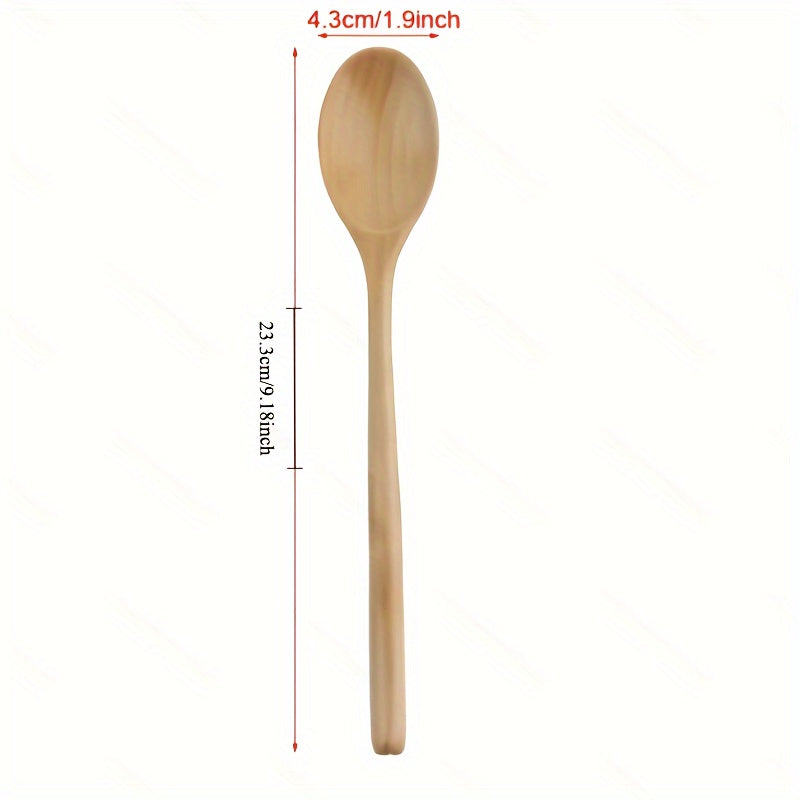 Cucharas de madera con mango largo de 9 pulgadas, cuchara Superba para cocinar, cuchara de madera para mezclar sopas de cocina, hornear, suministros de cocina, utensilios de cocina, utensilios de cocina