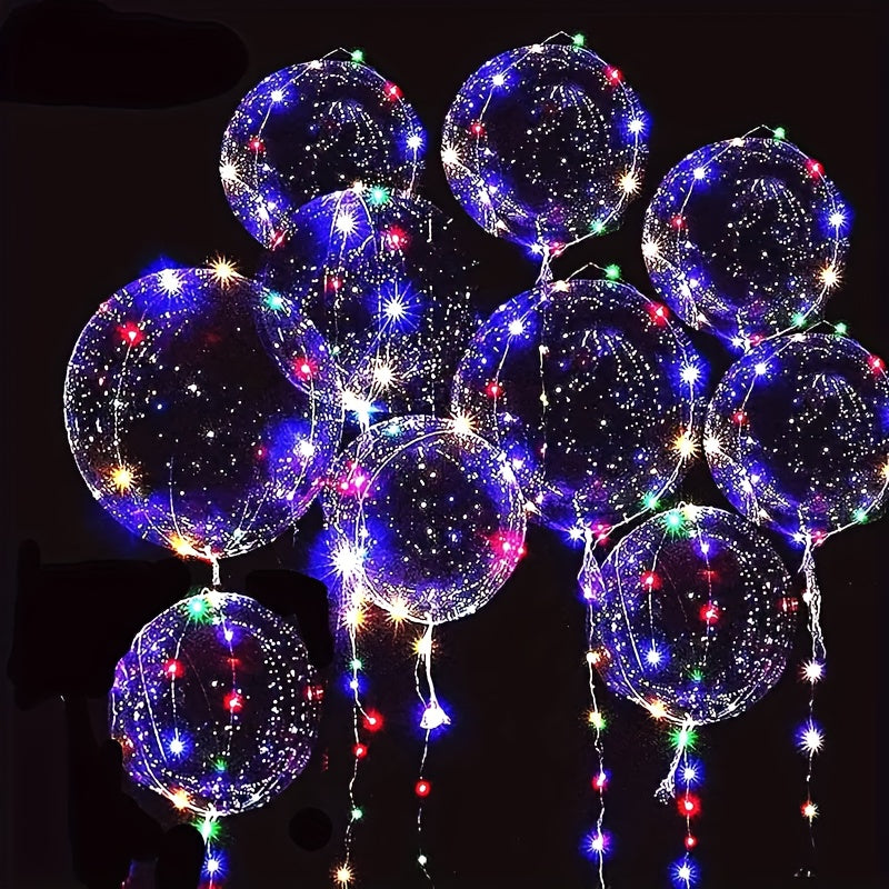 7 globos de burbujas LED que brillan, decoraciones multifuncionales para celebraciones, adecuadas para cumpleaños, aniversarios, Día de San Valentín, Navidad y eventos de verano.