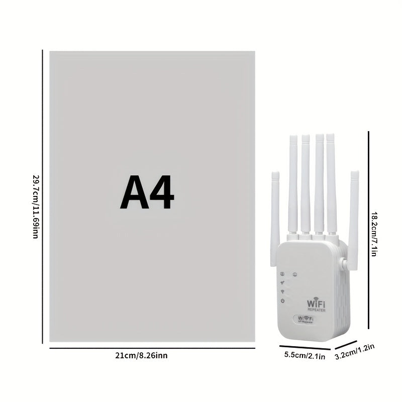 Amplificador de señal WiFi, compatible con WIFI6, con puerto Ethernet, 6 antenas 360°, cobertura de hasta 11000 pies cuadrados, adecuado para más de 35 dispositivos, repetidor de WiFi para el hogar, configuración de un solo clic.
