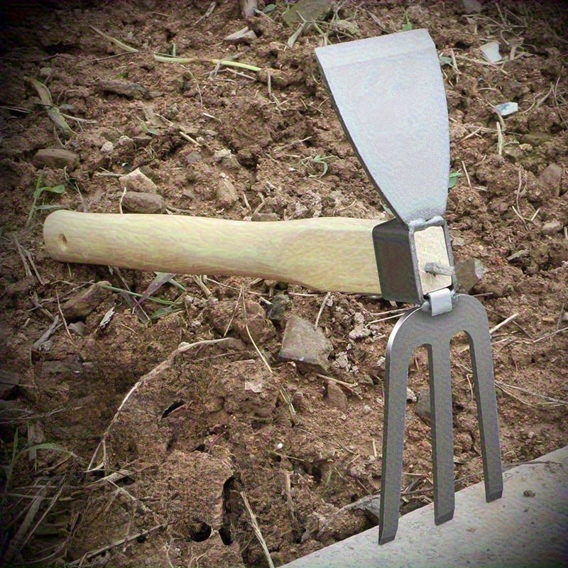 Juego de Herramientas de Jardín - Azada Metálica Duradera de Doble Cara para la Siembra de Flores y Verduras, Ideal para Jardinería Doméstica y Proyectos de Arte