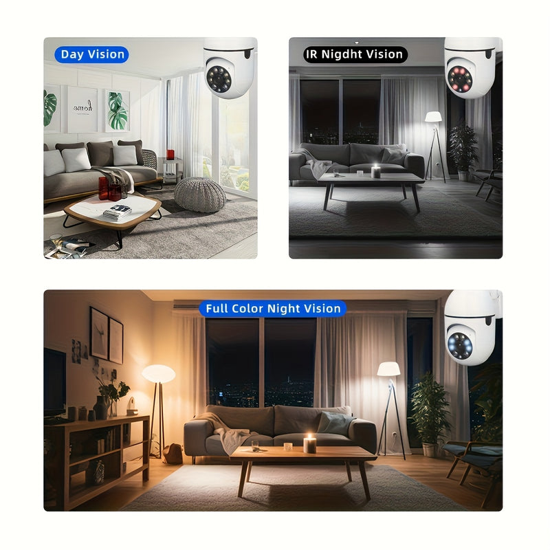 2 cámaras de seguridad de 1080P con visión nocturna Full HD, luces de escena y sirena, audio bidireccional para vigilancia doméstica interior/exterior, pan/tilt/zoom, WiFi habilitado, seguimiento de movimiento - Compatible con Alexa, control inalámbrico,