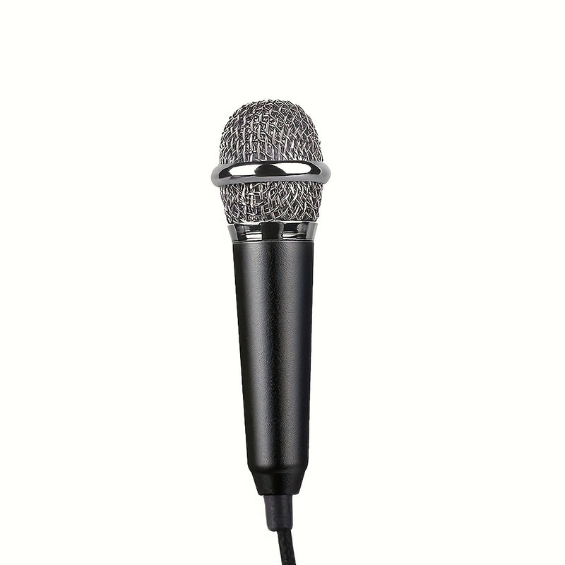 Micrófono mini con conector de 3.5 mm, micrófono portátil para cantar, ideal para grabación de voz, entrevistas, karaoke, juegos, videoconferencias y transmisiones en vivo, compatible con celulares, computadoras, laptops y tabletas - No requiere batería