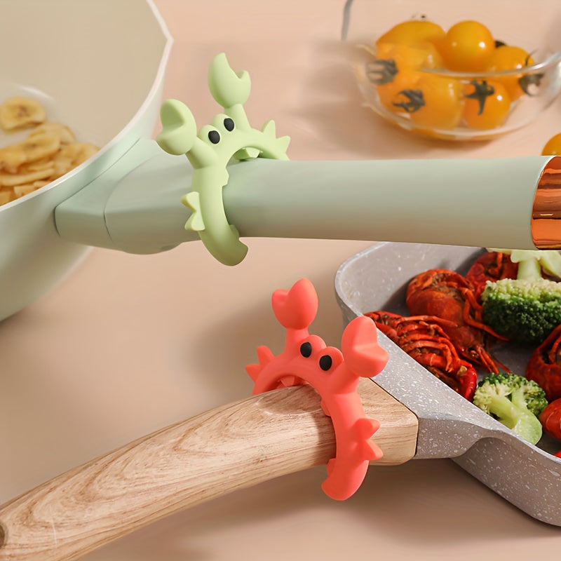 Soporte de cuchara de silicona de 2 piezas, diseño de cangrejo y pulpo, soporte de cuchara resistente al calor para utensilios de cocina y espátulas, organizador de herramientas de cocción de mostrador