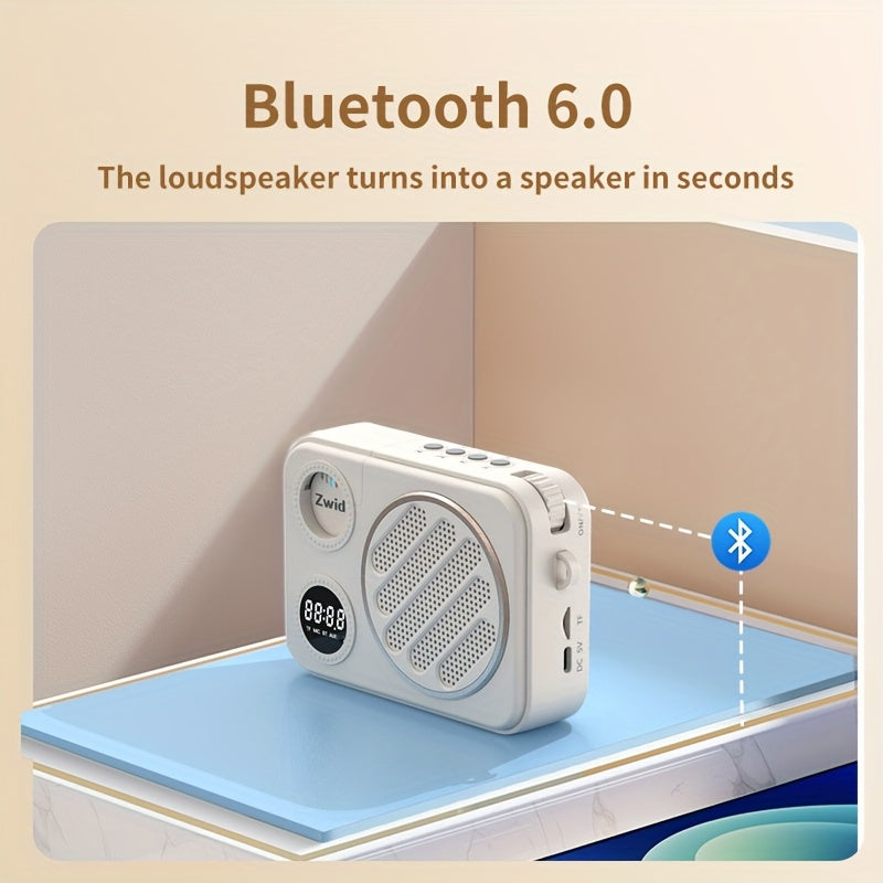 Altavoz mini inalámbrico Zwide E20 para profesores, micrófono inalámbrico recargable USB-C con 2.4G/3G/4G/5G, batería, control de volumen, uso invisible, perfecto para aula, oficina o uso al aire libre, altavoz de oficina, altavoz portátil, diseño compac