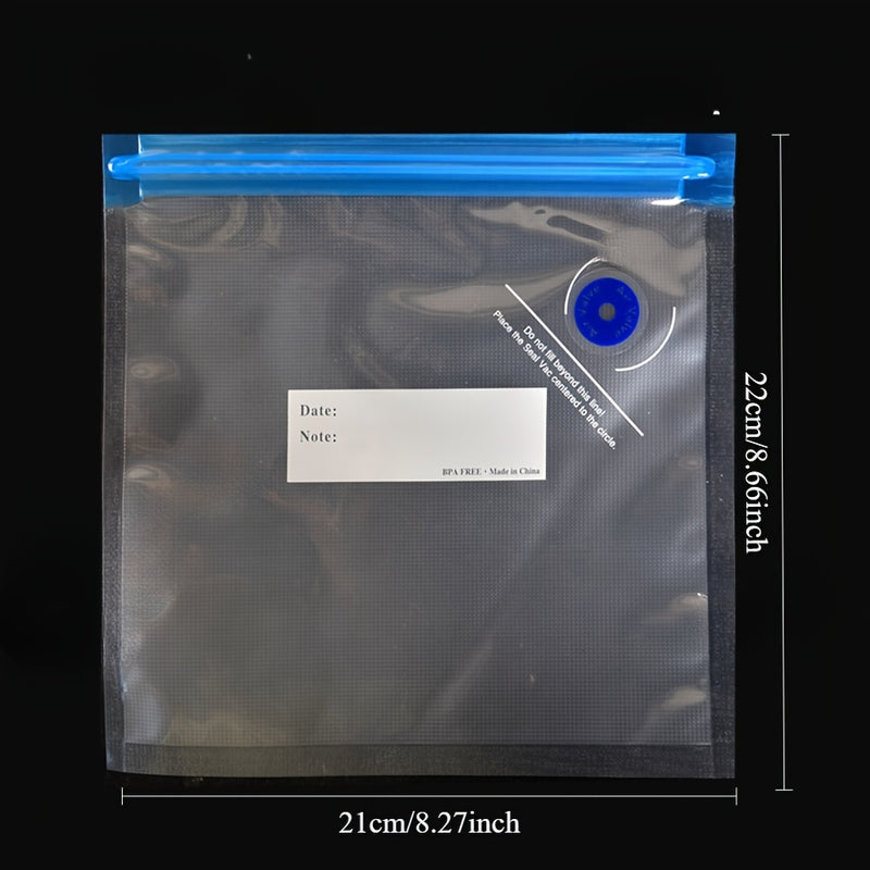 Fundas Sous Vide, 4 Piezas Reutilizables para Sellador al Vacío con 4 Cierres, Bolsas de Almacenamiento de Alimentos al Vacío, Fundas para Selladoras