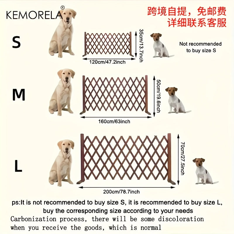 Valla Retráctil de Madera para Exteriores - Puerta Segura Anticorrosión y Resistente, Compatible con Puertas, Decorativa para Jardín, Patio o Cercado para Mascotas, Diseño Rústico en Madera Natural, Ideal para Amantes del Jardín, Separador de Espacios, B