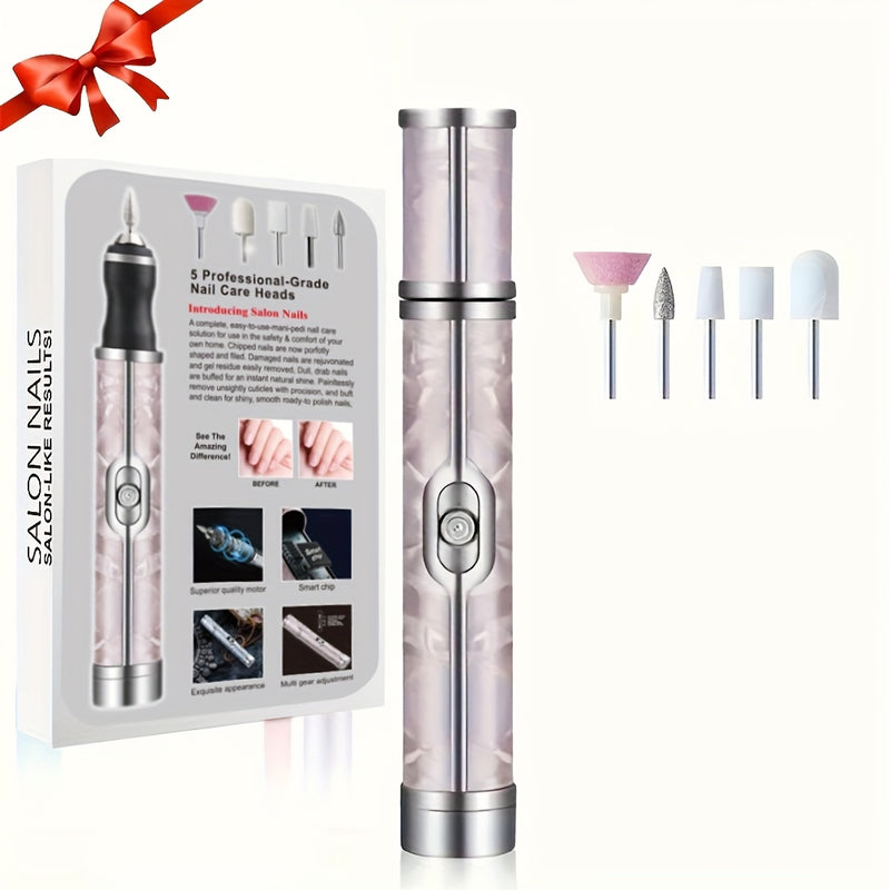 Lima eléctrica para uñas, kit profesional de manicura, herramienta para esmaltado de uñas con 18 cabezales reemplazables, ideal para cuidado de pies, pulido y remoción, regalo para mujeres, regalo para el Día de la Madre