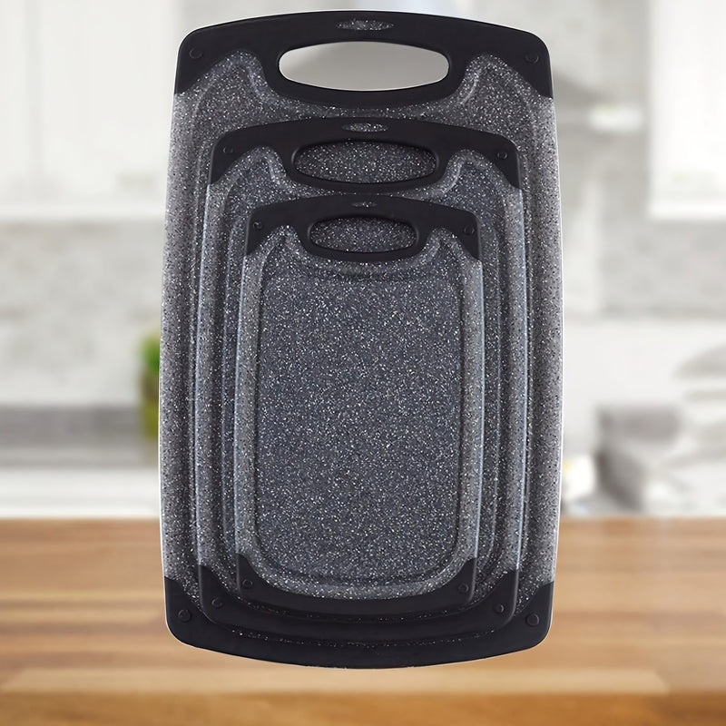 Juego de 3 tablas de cortar de plástico para cocina, tabla antideslizante para carne y verduras, segura para contacto con alimentos, con función antideslizante, adecuada para Navidad, Halloween, Pascua, Hanukkah, Acción de Gracias y otras festividades