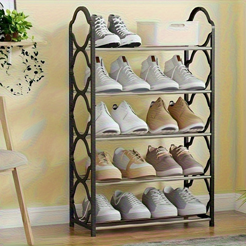 Estante de zapatos de acero inoxidable de 5 niveles - Ahorra espacio, fácil montaje, organizador de zapatos de metal resistente para entrada, armario, almacenamiento en casa - Alberga todos los zapatos, organizador de almacenamiento de zapatos, unidad de