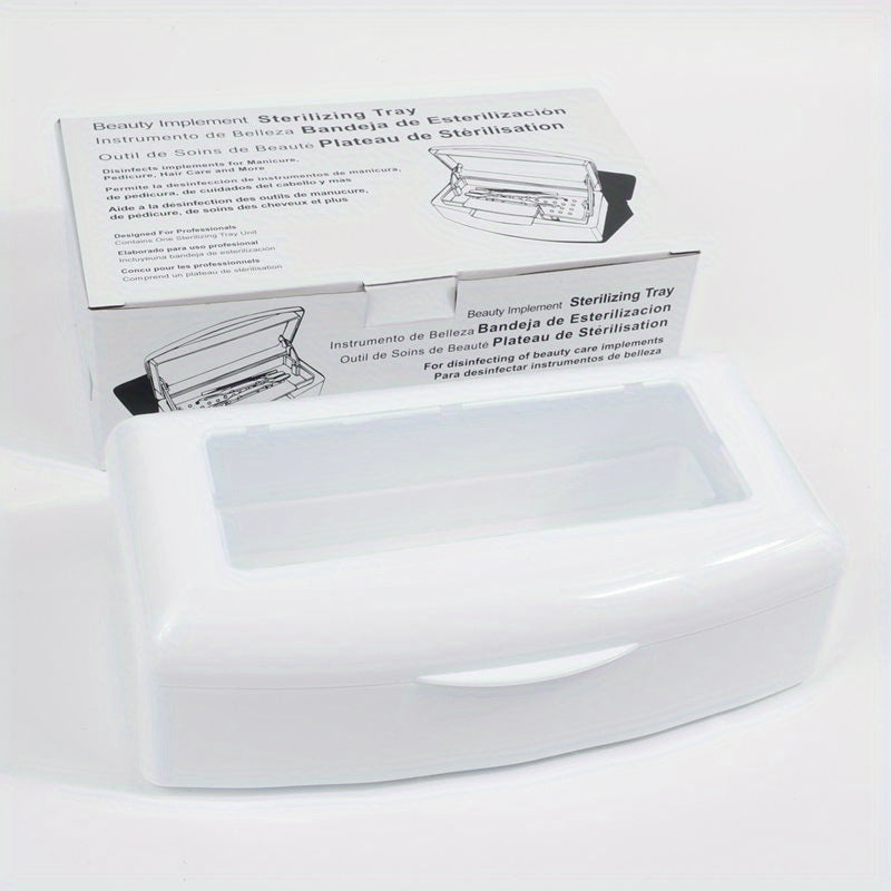 1pc Caja de Esterilización Portátil para Uñas - Sistema de Filtro con Alcohol, No Necesita Electricidad, Plástico Duradero para Limpieza de Herramientas de Pestañas Postizas y Uñas, Desinfección Higiénica en Casa o Salón, Bandeja de Drenaje Perforada, Di
