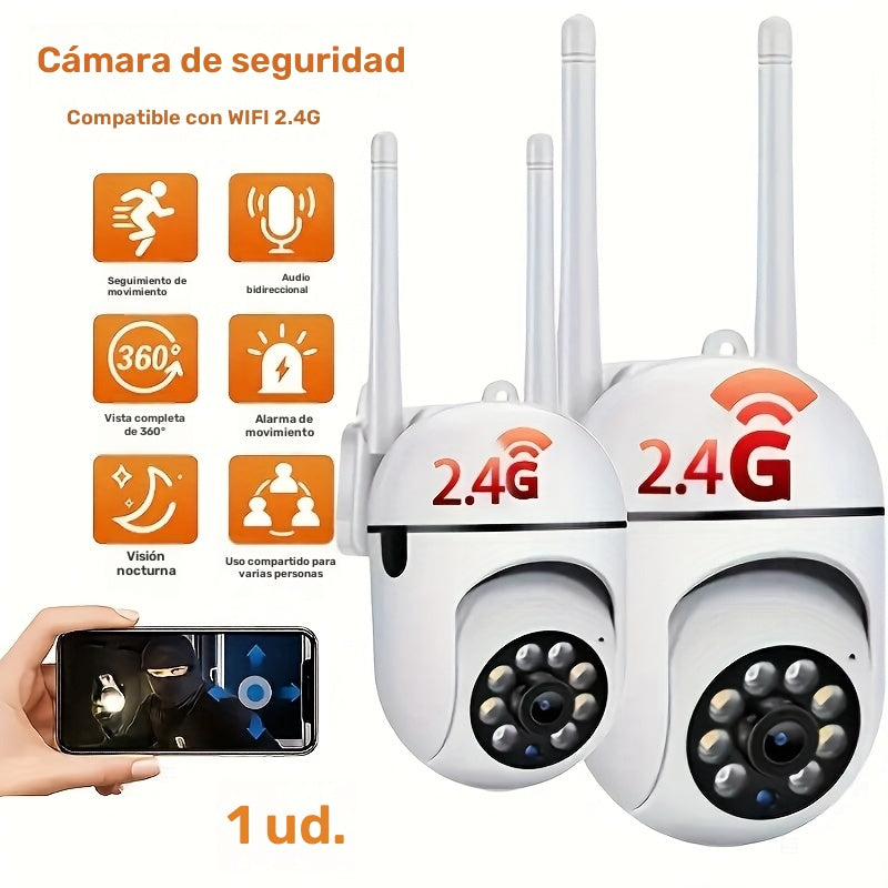 JOOAN Cámara de Seguridad WiFi HD 1080P con Audio Bidireccional, PTZ, Visión Nocturna a Color, Detección de Movimiento, Alimentación por USB, Ángulo de Visión de 360°, Compartir entre Múltiples Usuarios, Compatible con Smartphones Android - No Requiere B