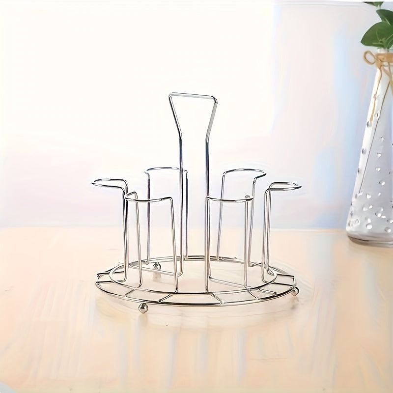 Porta Vasos de Metal con Bandeja de Drenaje - Diseño Portátil Multicompartimento para Tazas, Organizador de Cocina y Restaurante, Construcción Resistente