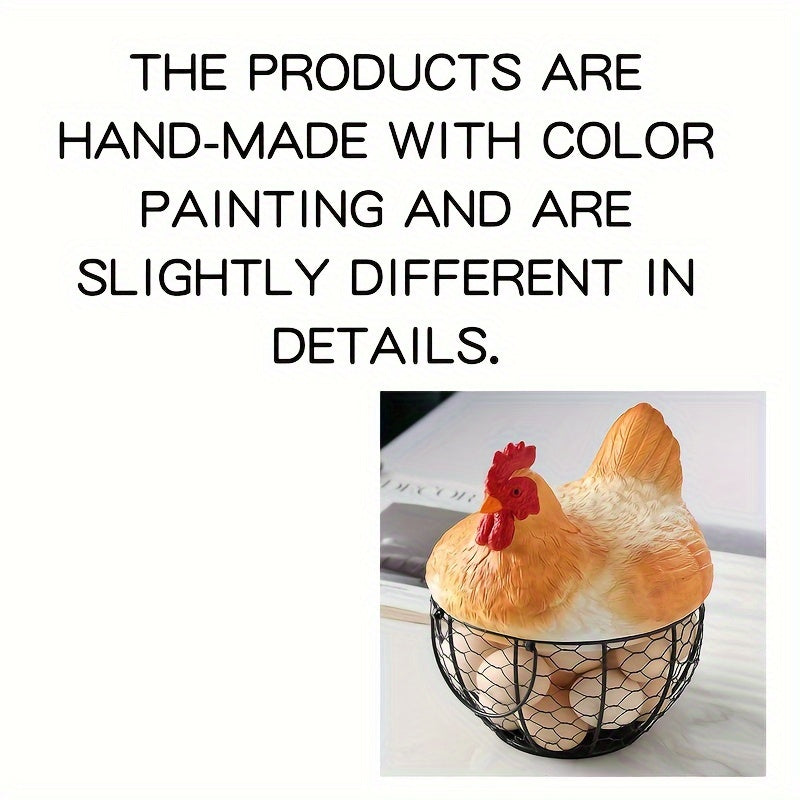 Encantadora Cesta de Almacenamiento de Cerámica con Forma de Gallina y Tapa - Organizador de Cocina Multiusos para Huevos, Frutas, Verduras y Más - Decoración Rústica de Granja, Ganchos de Utilidad