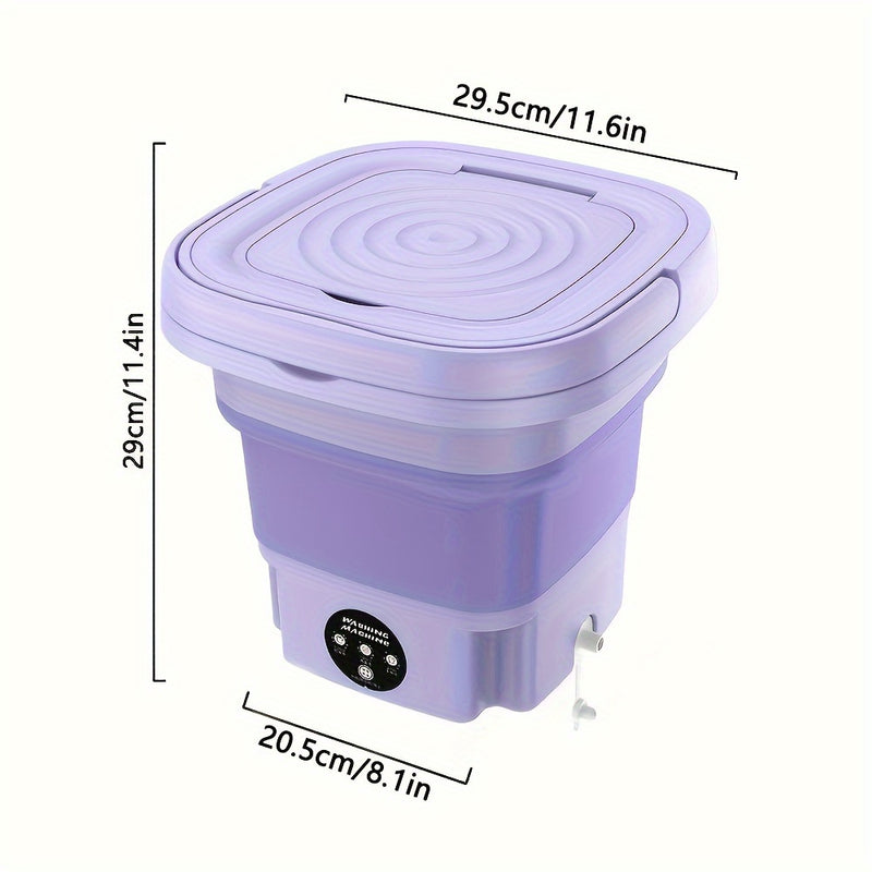 Mini Lavadora Plegable Cop Rose de 8L con Acabado Suave - Compacta y Versátil para el Hogar y Viajes de Negocios, Ideal para Prendas Delicadas, Calcetines y Ropa, Operación Silenciosa, Bajo Consumo de Energía, Enchufe Estadounidense, Lavadora Portátil