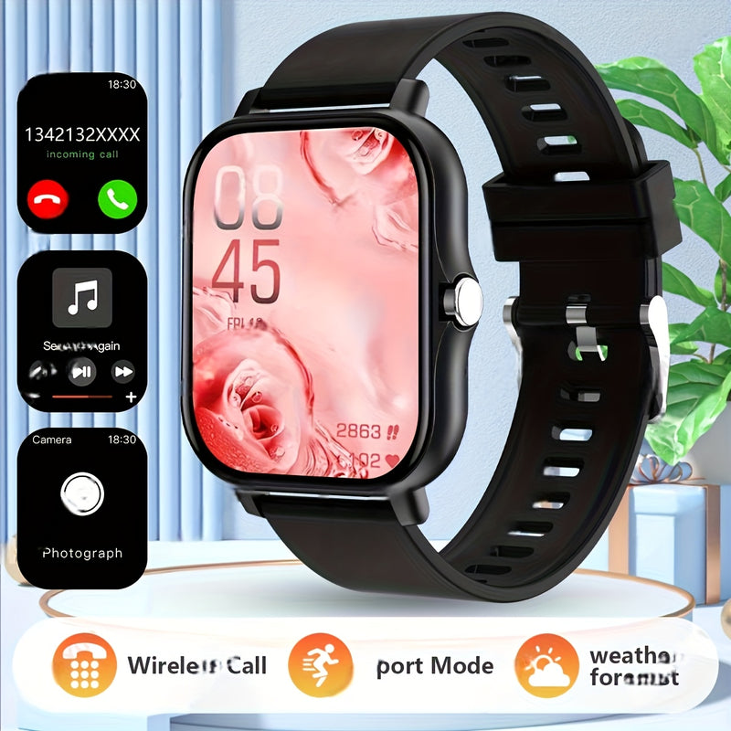 Reloj Inteligente Unisex con Llamadas Inalámbricas, Asistente de Voz AI, Pantalla Táctil Completa, Notificaciones de Mensajes y Múltiples Modos Deportivos - Compatible con Teléfonos Android y Apple