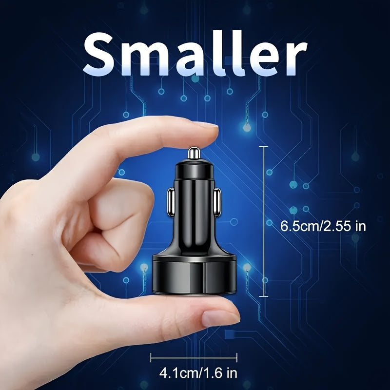 Cargador de coche con función de carga rápida, 4 puertos USB y pantalla digital, cabeza de cargador de teléfono móvil 6 en 1, adecuada para adaptador y accesorios de teléfono móvil de coche, herramienta esencial para coches, carga rápida de teléfono móvi